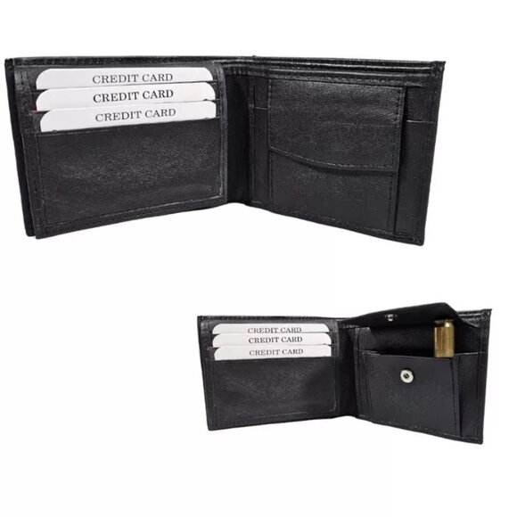 Bifold Genuine Leather Wallet ID Window Credit Card Holder Coin Pocket NEW - Picture 5 of 8